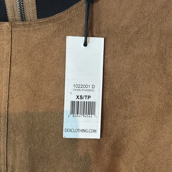 NWT Ladies Size XS Dex short sleeve Faux Suede Drop Waist Dress - Picture 4 of 12